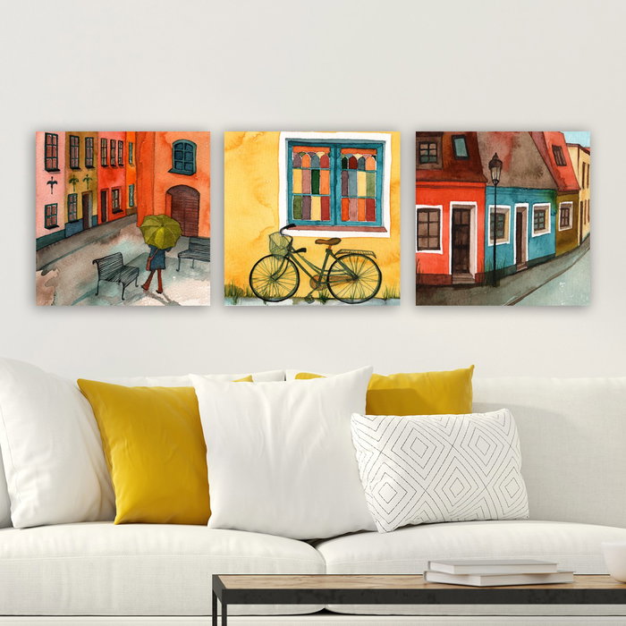 Wallity DRPRC18 Conjunto de 3 Pinturas Decorativas en Lienzo Multicolor Wallity DRPRC18 Conjunto de 3 Pinturas Decorativas en Lienzo Multicolor